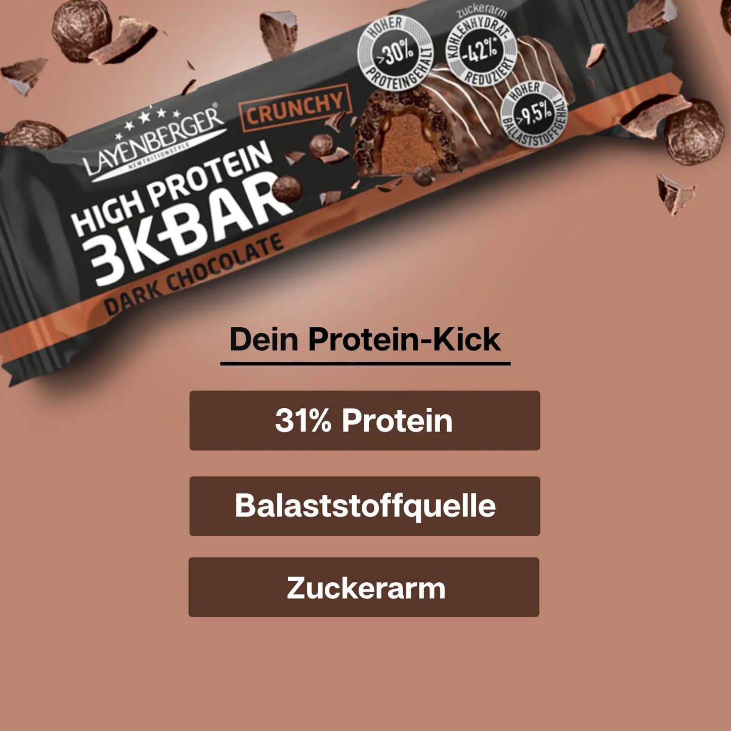 3K PROTEIN BAR CRUNCHY Dark Chocolate