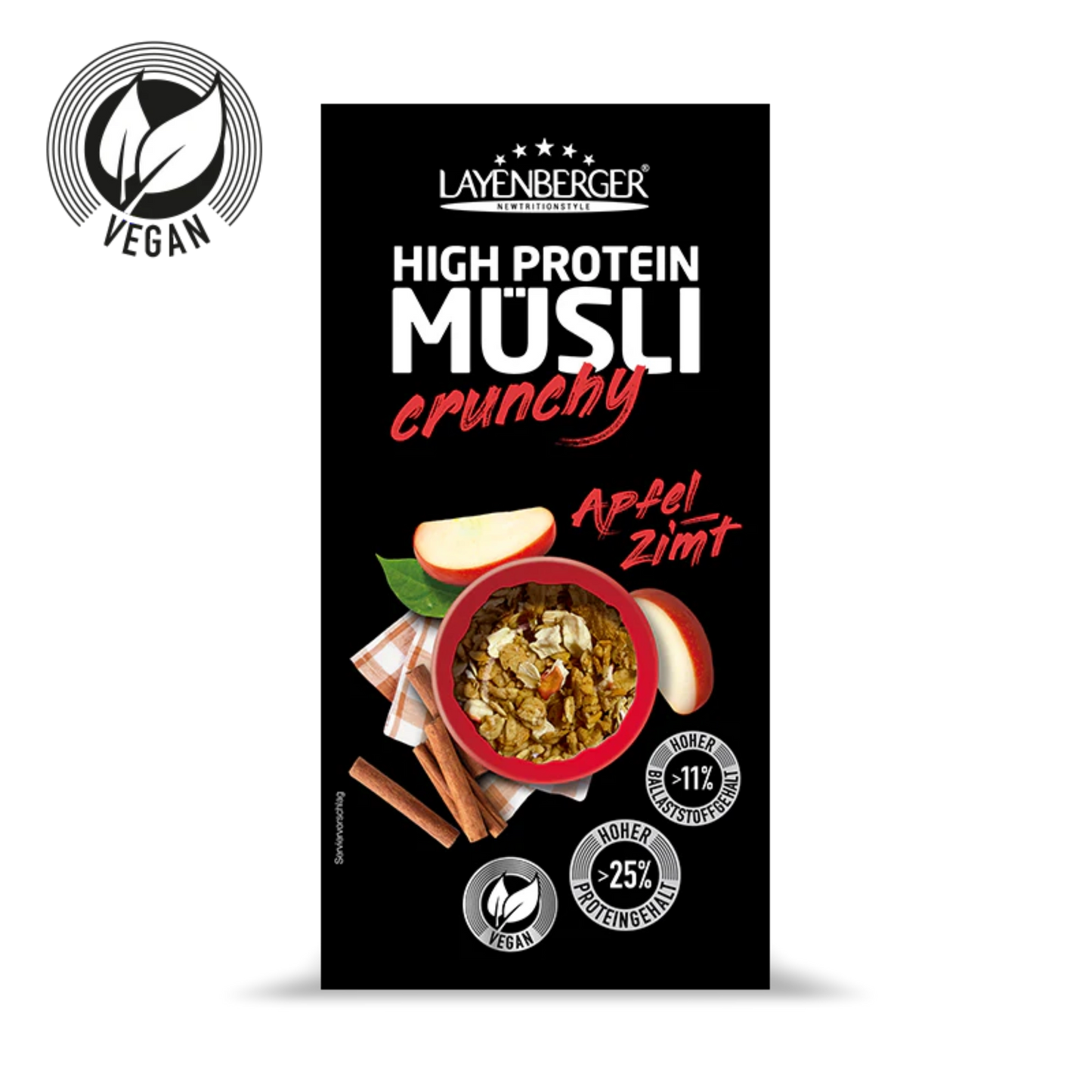 HIGH PROTEIN CRUNCHY MÜSLI Apfel-Zimt 6er Karton