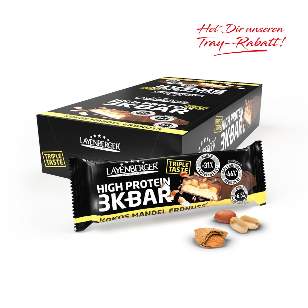 Layenberger 3K Bar Kokos Mandel Erdnuss Tray