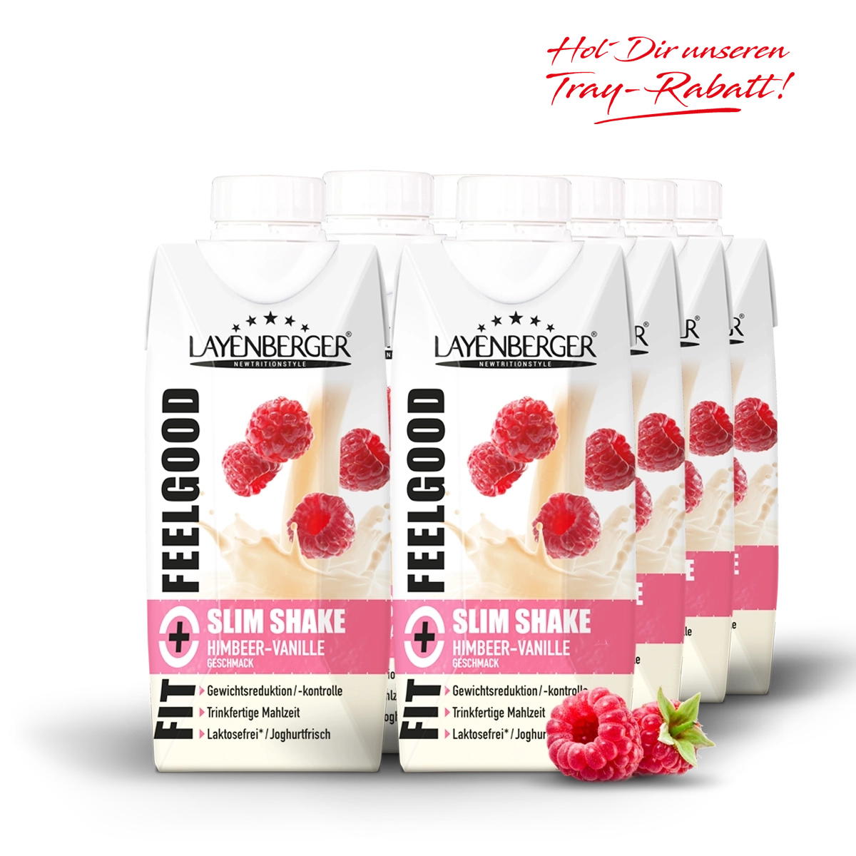 Fit&FeelGood Slim Shake Tetra Himbeer Vanille Tray
