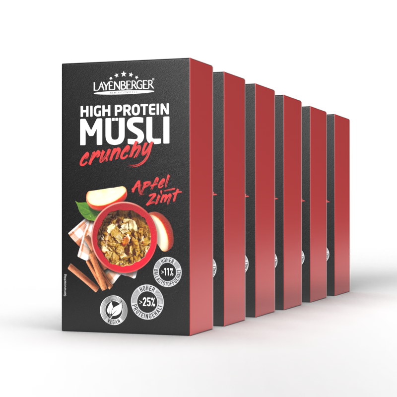 HIGH PROTEIN CRUNCHY MÜSLI Apfel-Zimt 6er Karton – LAYENBERGER ... HIGH PROTEIN CRUNCHY MÜSLI Apfel-Zimt 6er Karton – LAYENBERGER ...