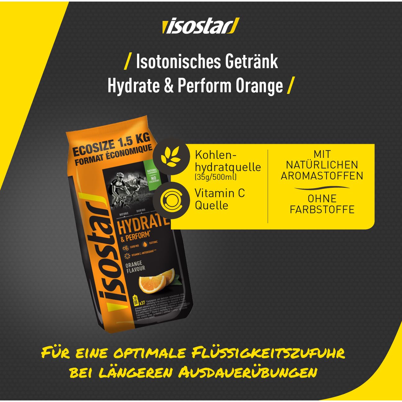 Isostar Hydrate & Perform Orange 1,5kg Beutel
