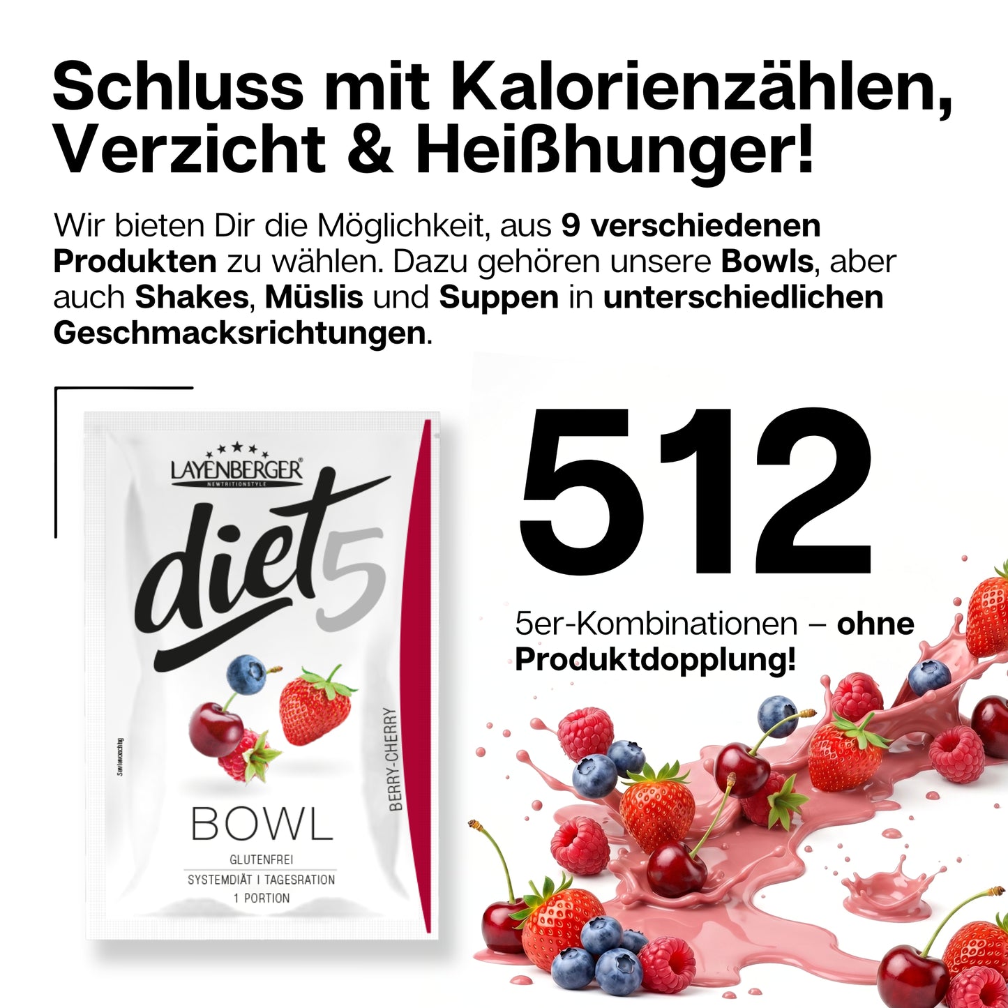 DIET5 BOWL 5-Pack Daily Ration Cherry Berry