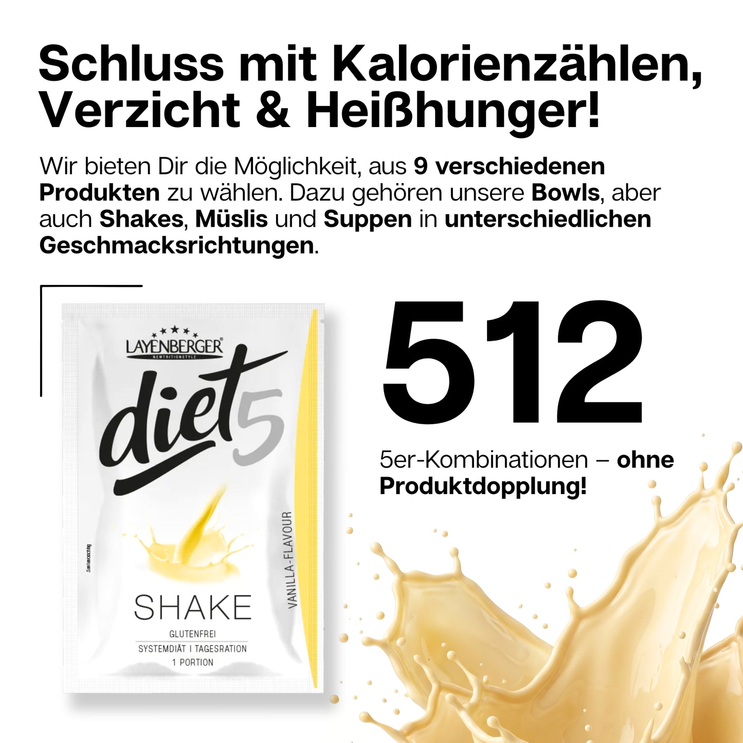 DIET5 SHAKE PULVER 5er Tagesration Vanilla