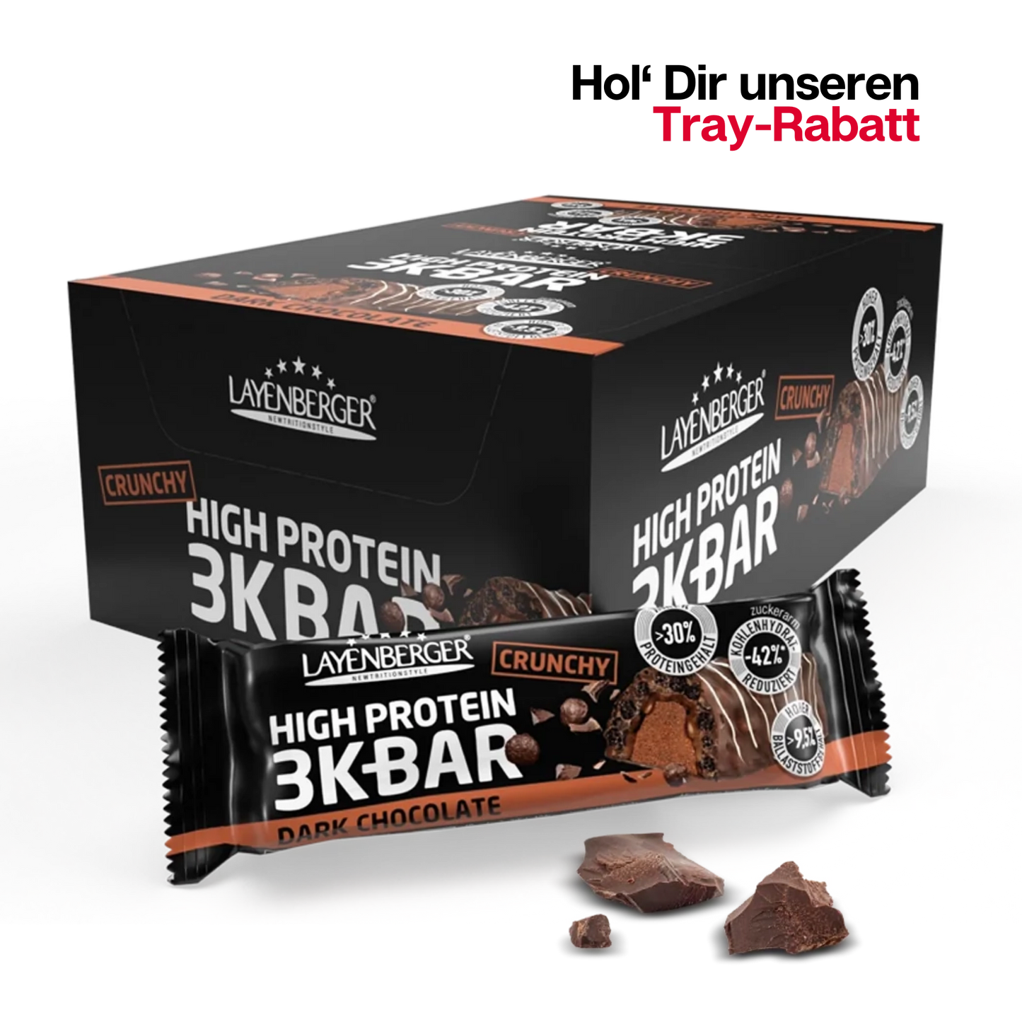 3K PROTEIN BAR CRUNCHY Dark Chocolate