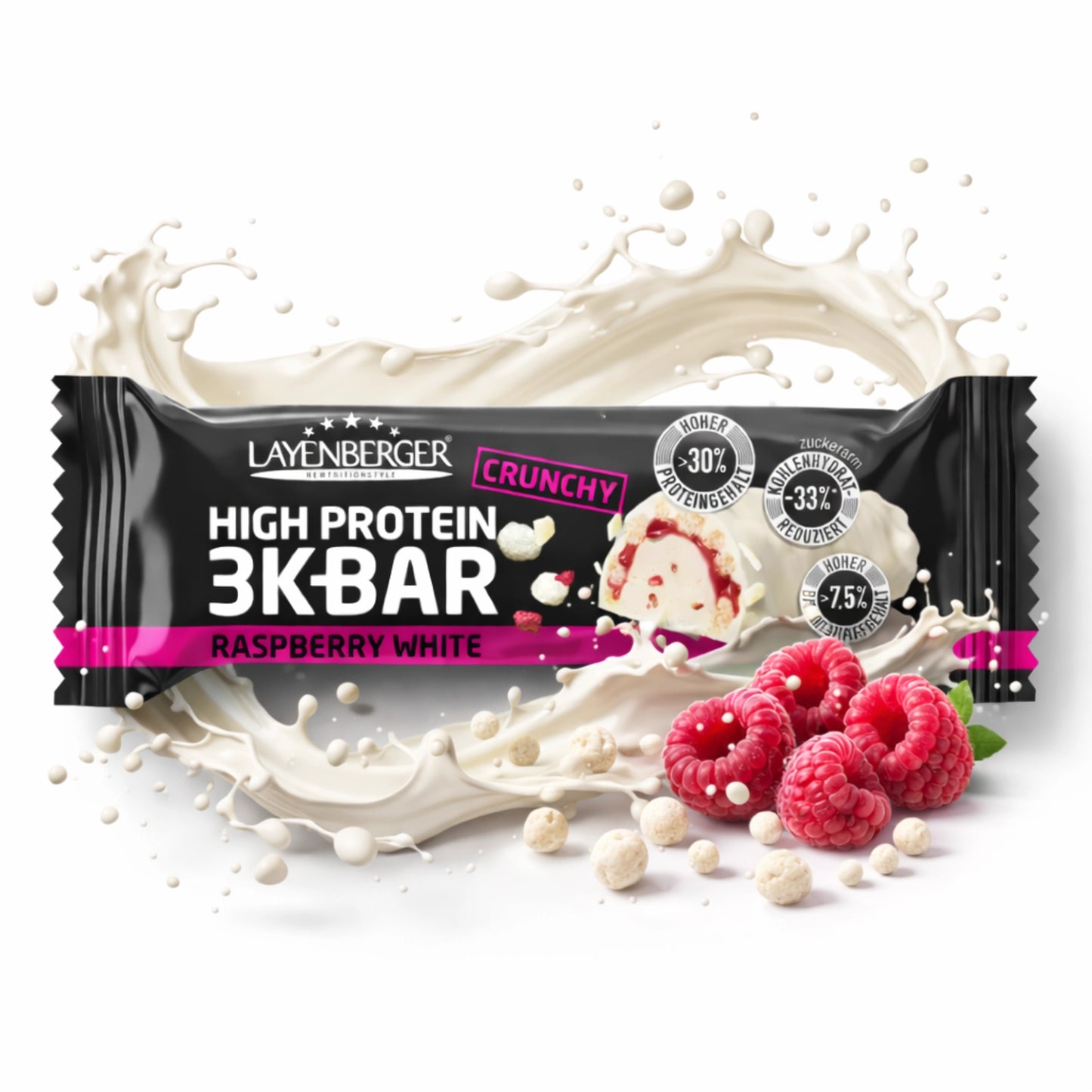 3K PROTEIN BAR CRUNCHY Raspberry White