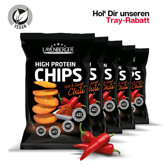 HIGH PROTEIN CHIPS Hot & Sweet Chili 5er Karton