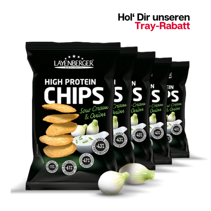 HIGH PROTEIN CHIPS Sour Cream & Onion 5er Karton