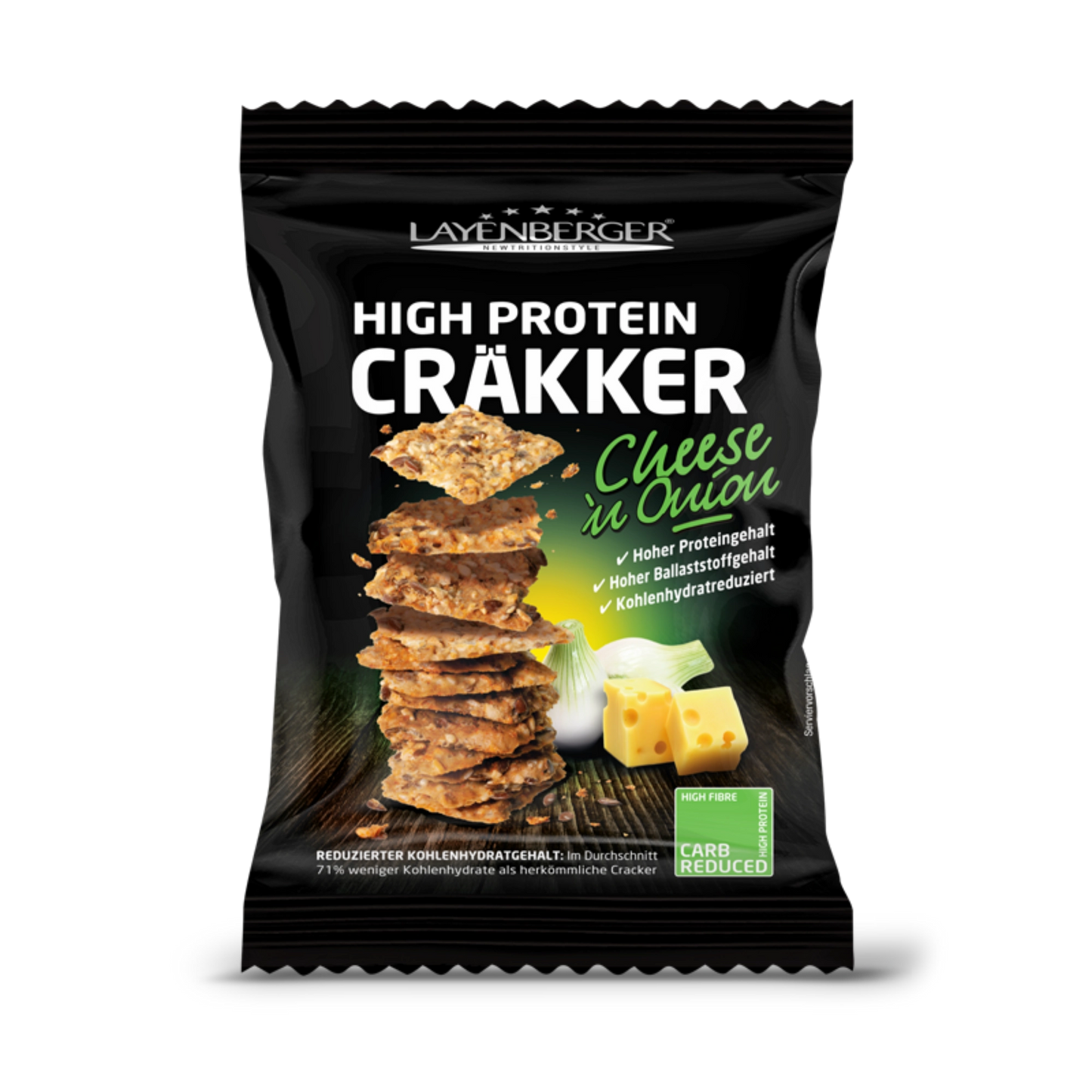 HIGH PROTEIN CRÄKKER Cheese`n Onion 8er Karton