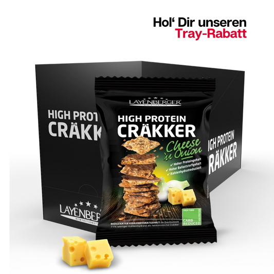 HIGH PROTEIN CRÄKKER Cheese`n Onion 8er Karton