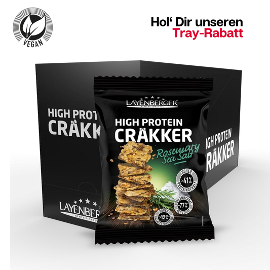 HIGH PROTEIN CRÄKKER Rosemary Sea Salt 8er Karton