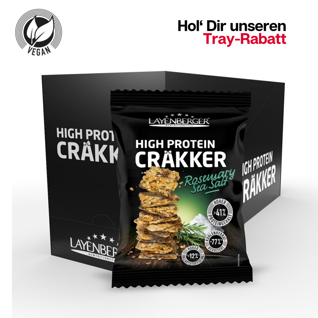 HIGH PROTEIN CRÄKKER Rosemary Sea Salt 8er Karton