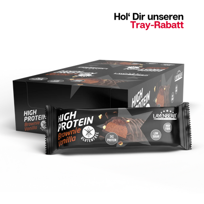 HIGH PROTEIN BAR GLUTENFREE Brownie Vanilla 18er Karton