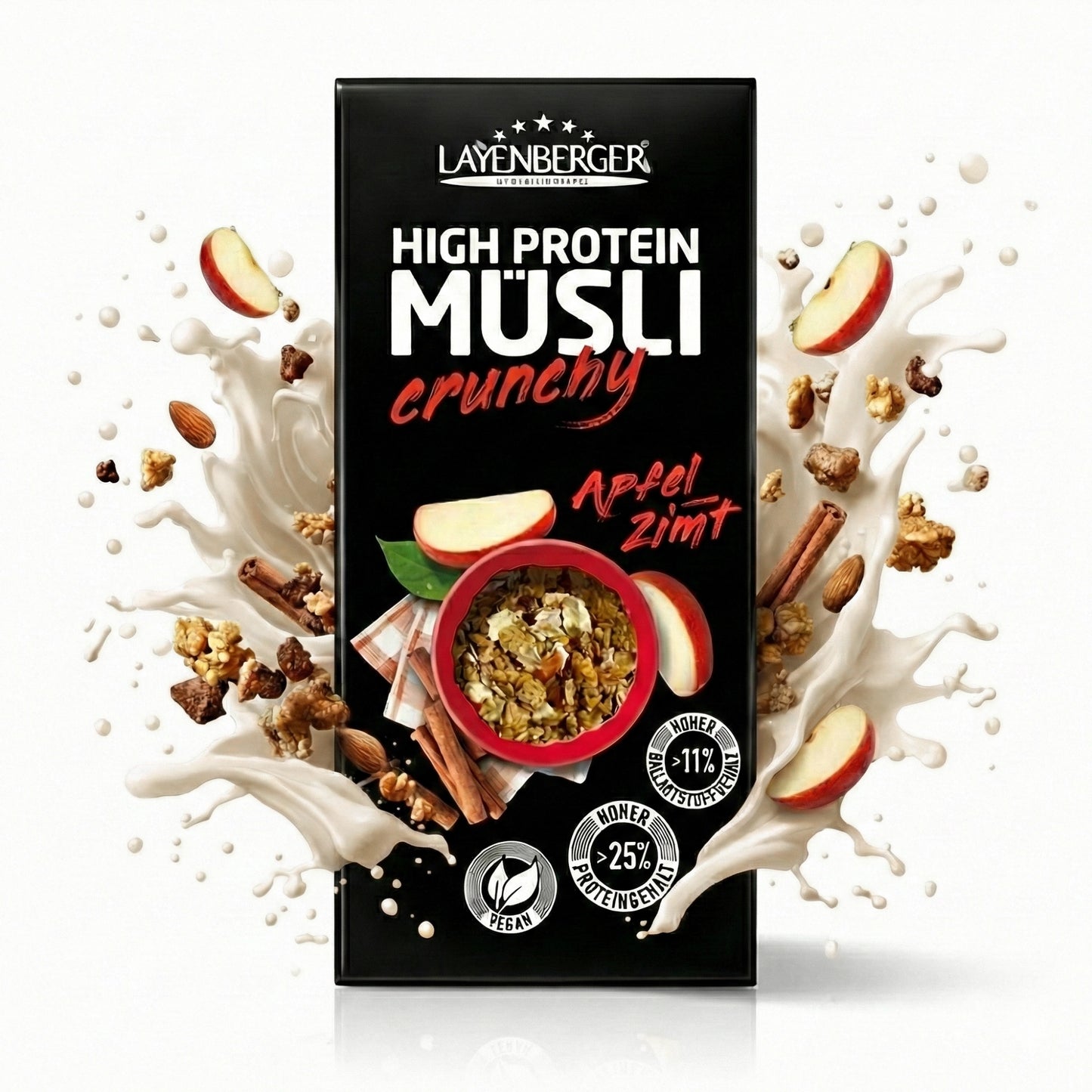 HIGH PROTEIN CRUNCHY MÜSLI Apfel-Zimt 6er Karton
