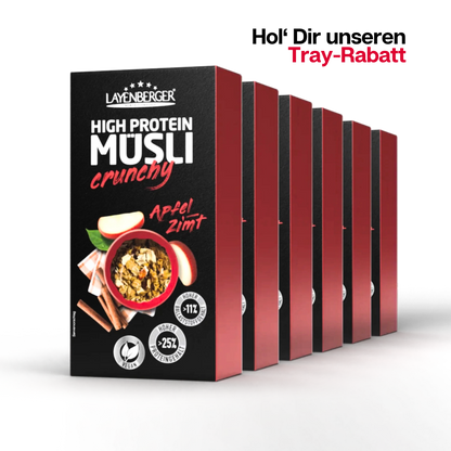 HIGH PROTEIN CRUNCHY MÜSLI Apfel-Zimt 6er Karton