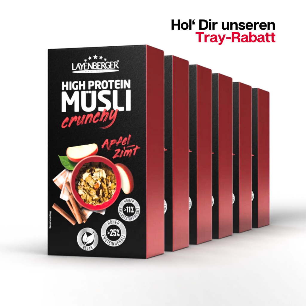 HIGH PROTEIN CRUNCHY MÜSLI Apfel-Zimt 6er Karton