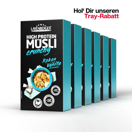 HIGH PROTEIN CRUNCHY MÜSLI Kokos-Vanille 6er Karton