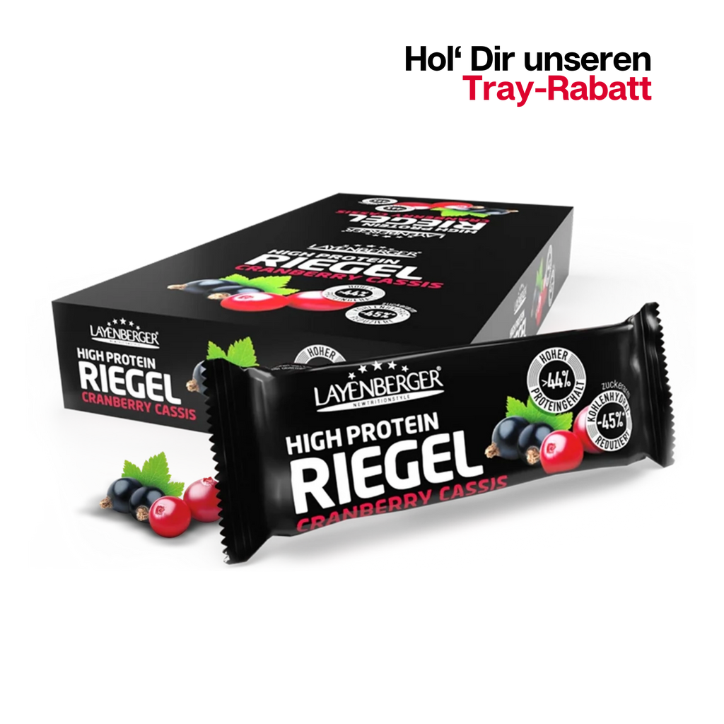 HIGH PROTEIN RIEGEL Cranberry-Cassis 18er Karton