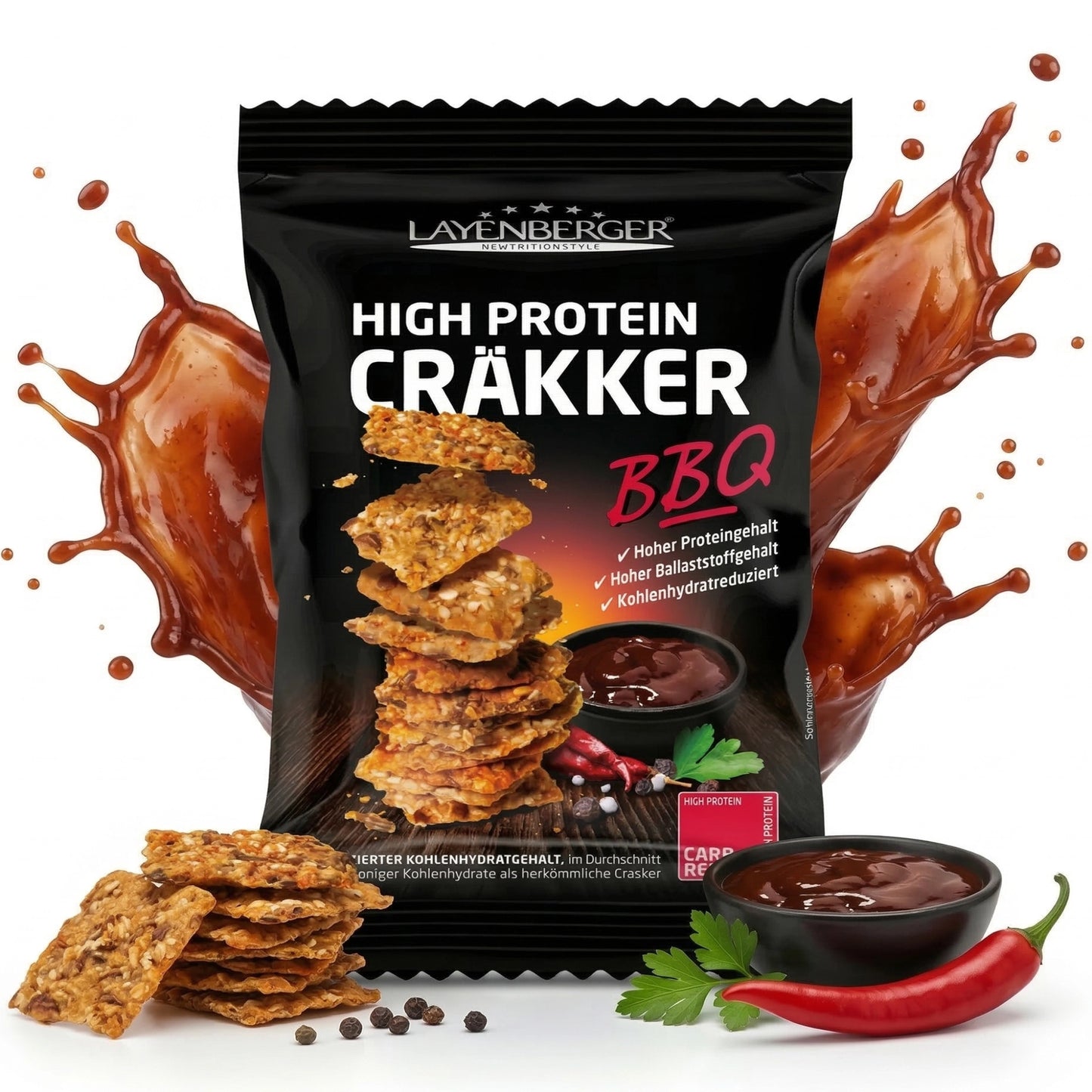 HIGH PROTEIN CRÄKKER BBQ 8er Karton