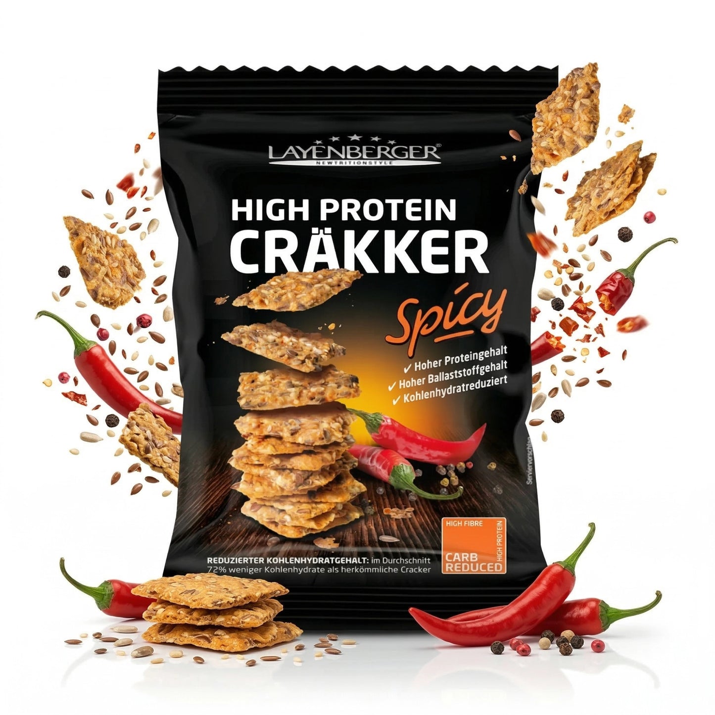 HIGH PROTEIN CRÄKKER Spicy 8er Karton