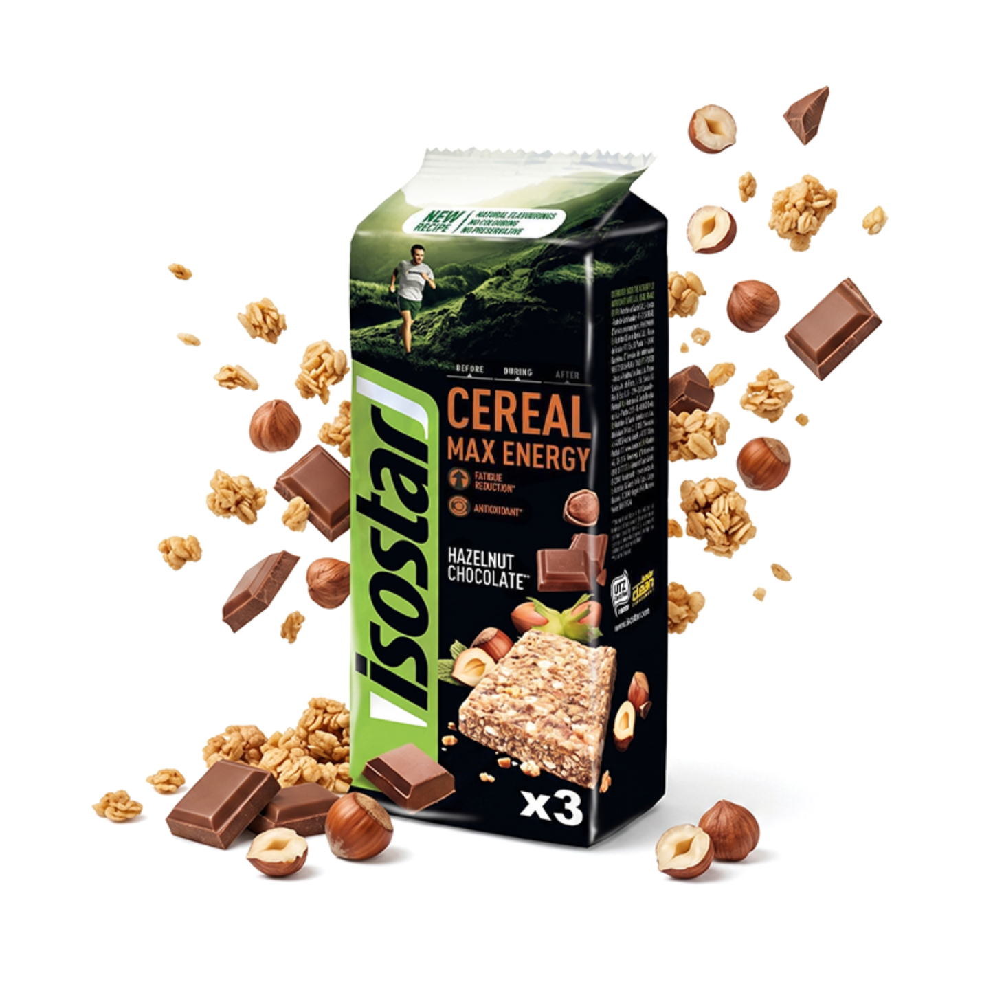 Isostar Cereal Max Energy Hazelnut Chocolate Flavour 3x55g