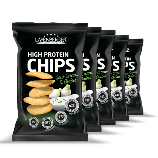 HIGH PROTEIN CHIPS Sour Cream & Onion 5er Karton