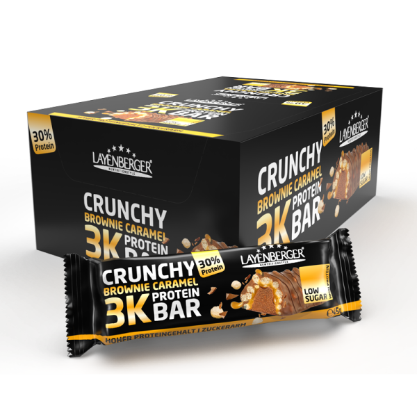 Layenberger-3K-High-Protein-Riegel-Brownie-Karamell-Crunchy
