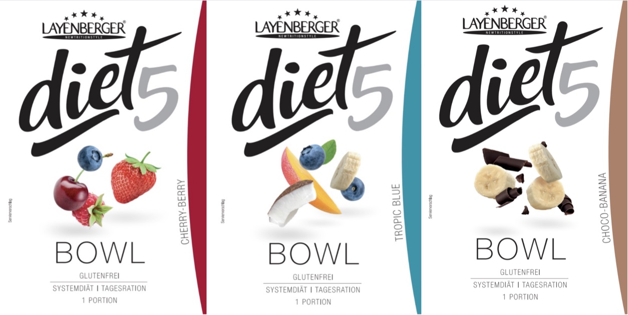 Die drei nagelneuen Layenberger diet5-Bowls mit feinem Hafer-Mix!